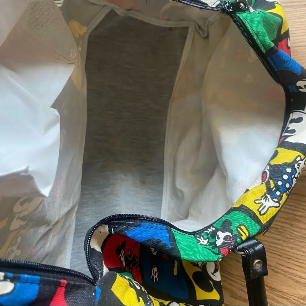 VINTAGE MICKEY MOUSE DISNEY COLORFUL TOTE DUFFEL BAG